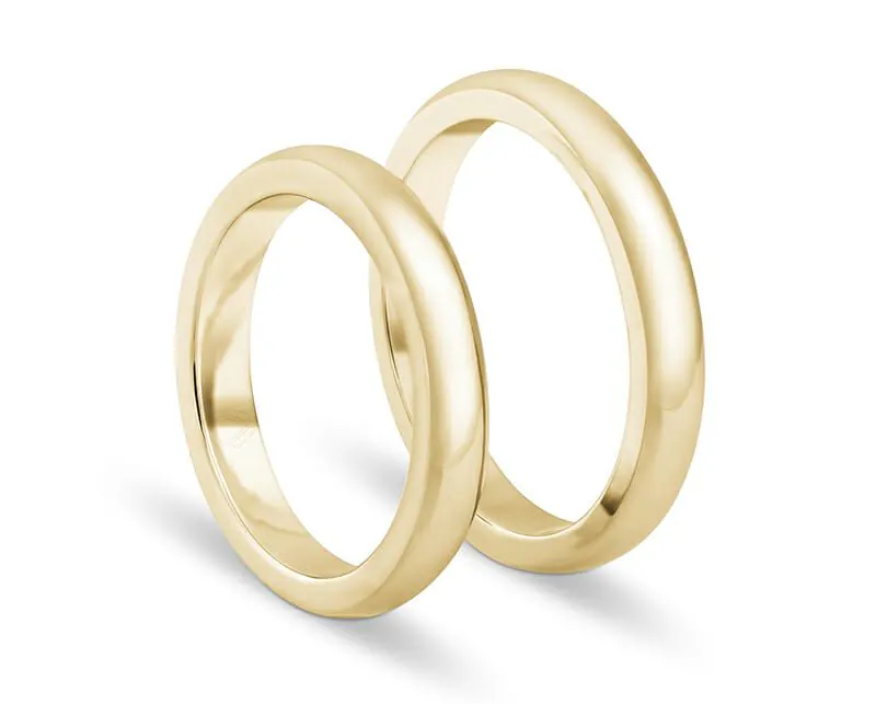 Anillos de matrimonio en oro 18k — Joyería Cáceres