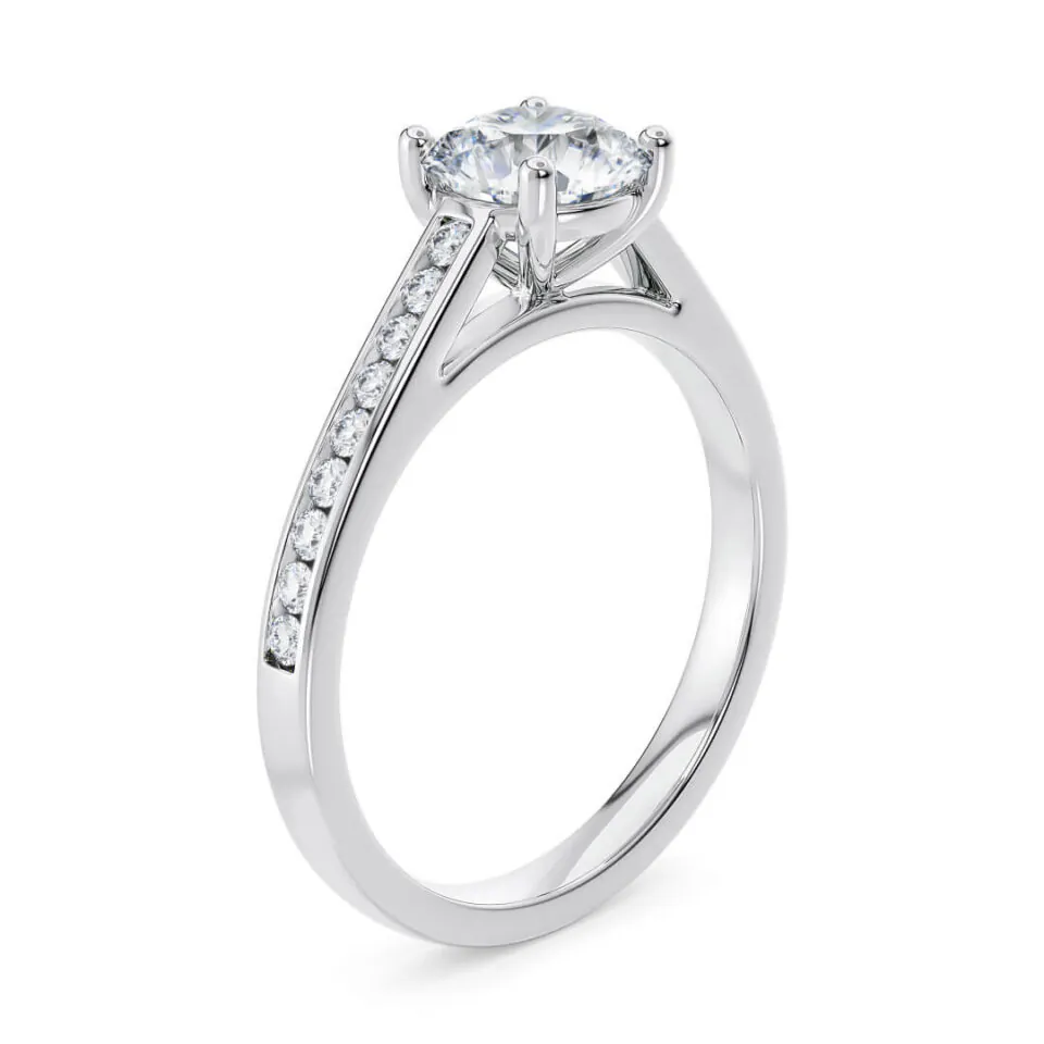 Anillo de compromiso Zarina en oro blanco 18k (vista 2)