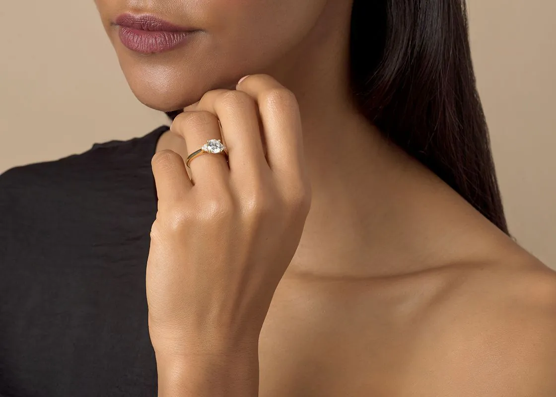 Anillo de Compromiso Rosa en oro rosado 18k — Joyería Cáceres