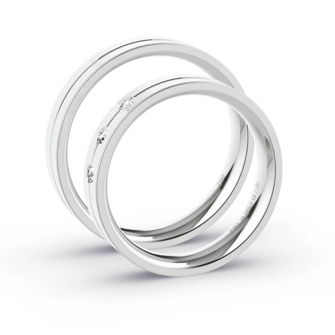 Anillo de Matrimonio – Gio 4,0 mm – Oro 18k Blanco — Joyería Cáceres
