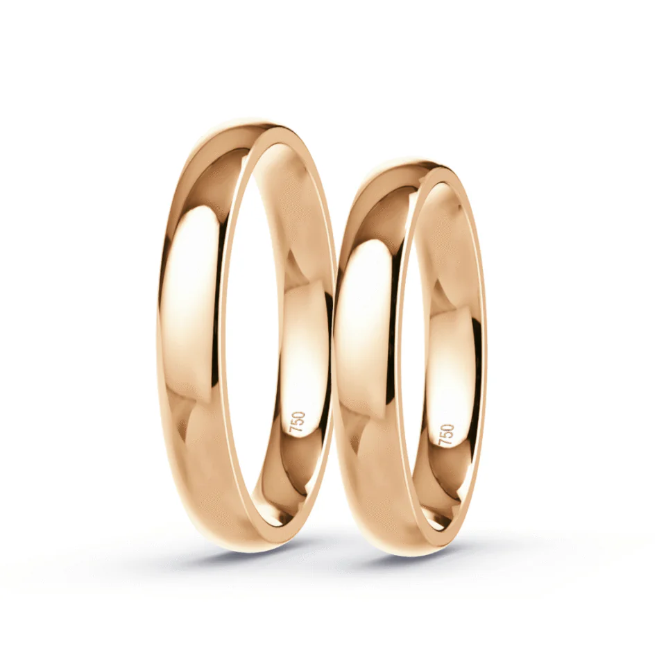 Argollas de Matrimonio Inglés Oro rosa 18K 3,5mm 9,8g - Par