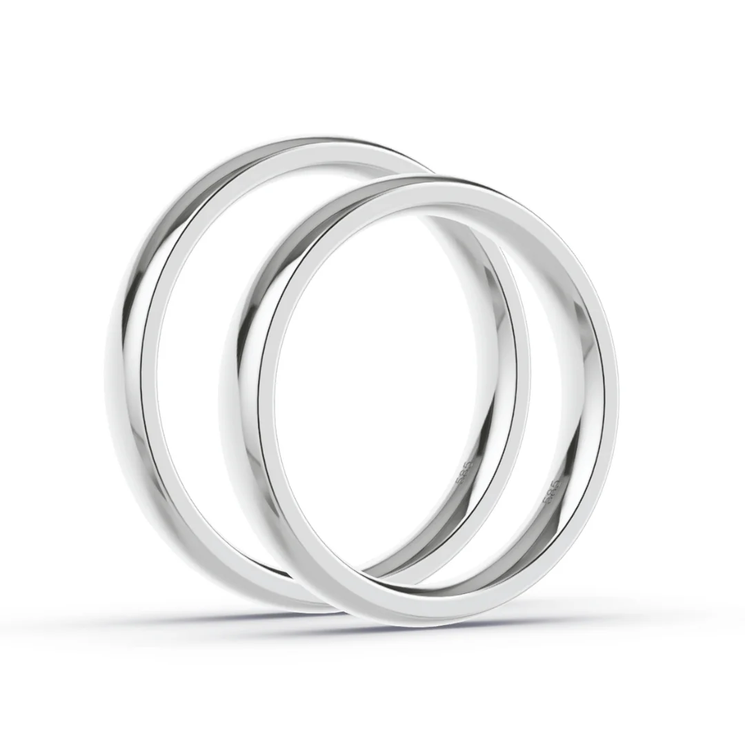 Anillo de Matrimonio – Inglés 3,5 mm – Blanco en oro blanco 18k — Joyería Cáceres