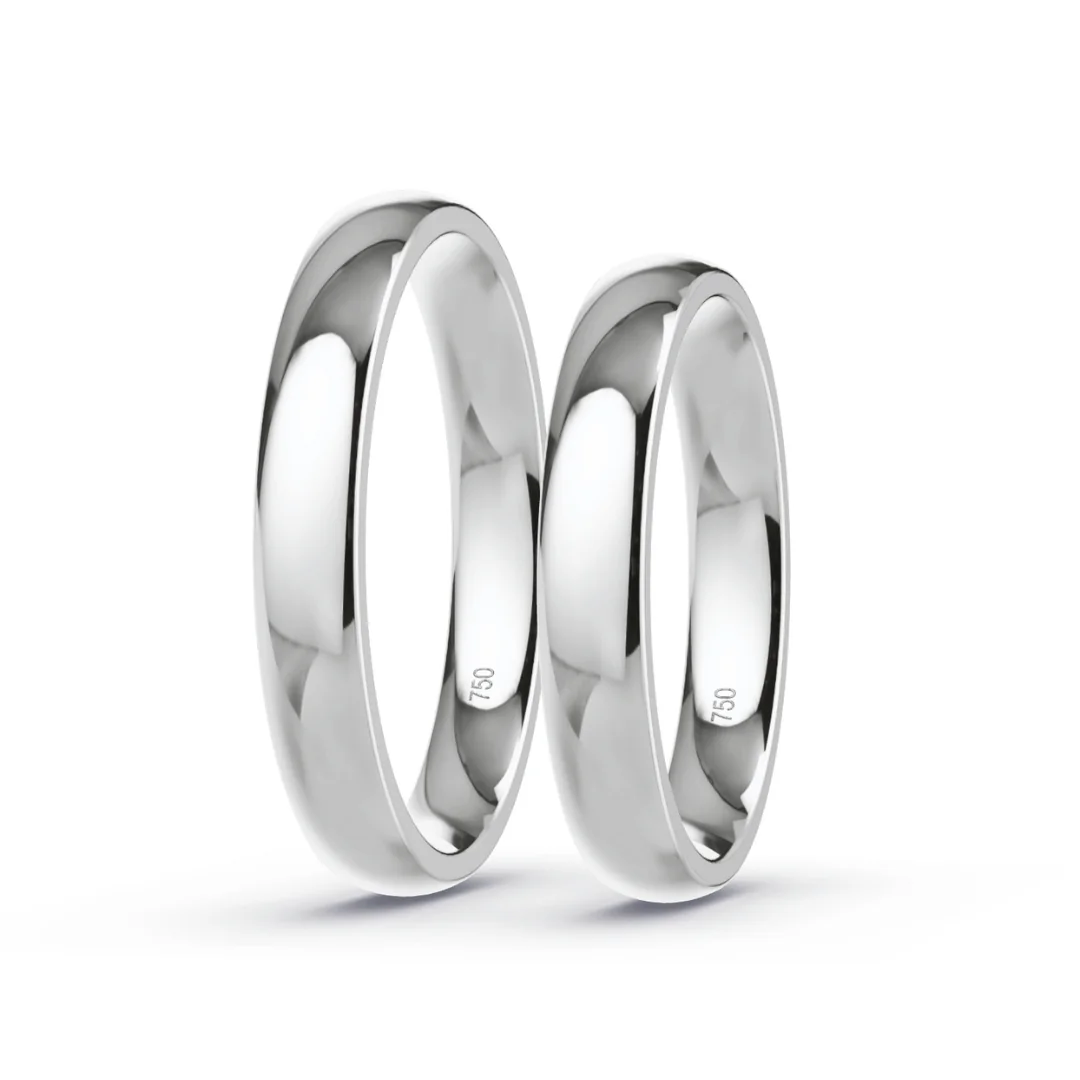 Anillo de Matrimonio – Inglés 3,5 mm – Blanco en oro blanco 18k — Joyería Cáceres