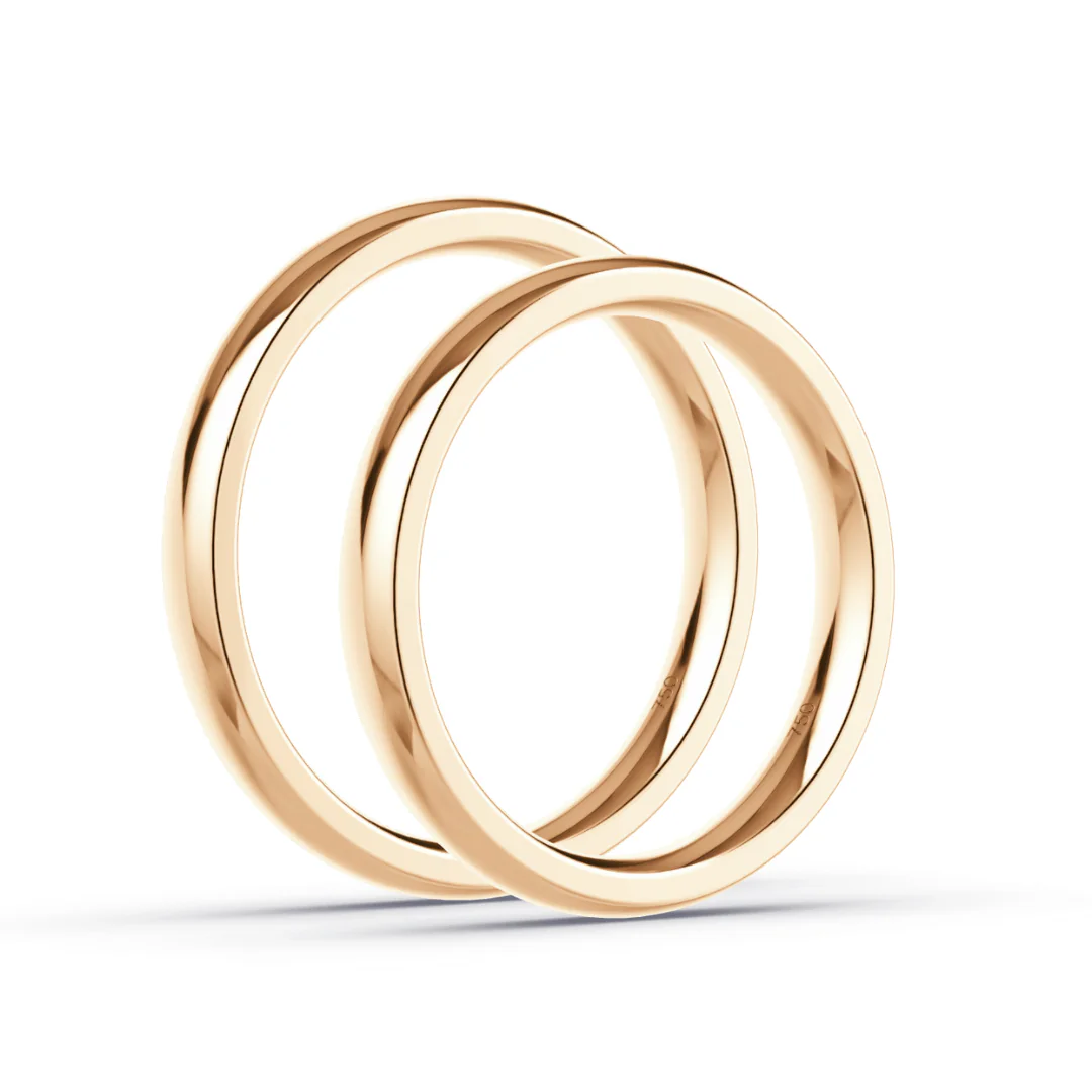 Anillo de Matrimonio – Inglés 3 mm – Rosado en oro rosado 18k — Joyería Cáceres