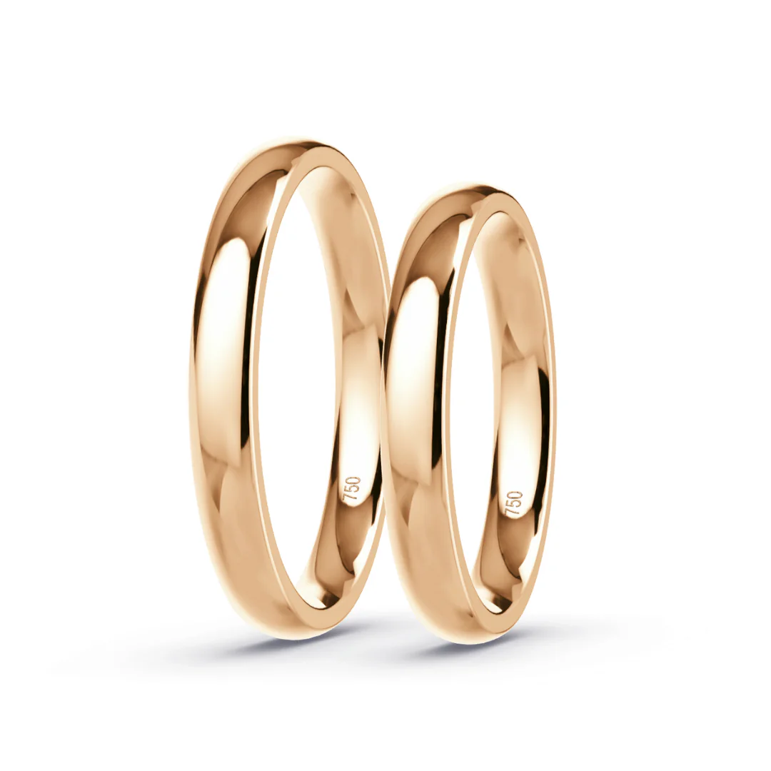 Anillo de Matrimonio – Inglés 3 mm – Rosado en oro rosado 18k — Joyería Cáceres