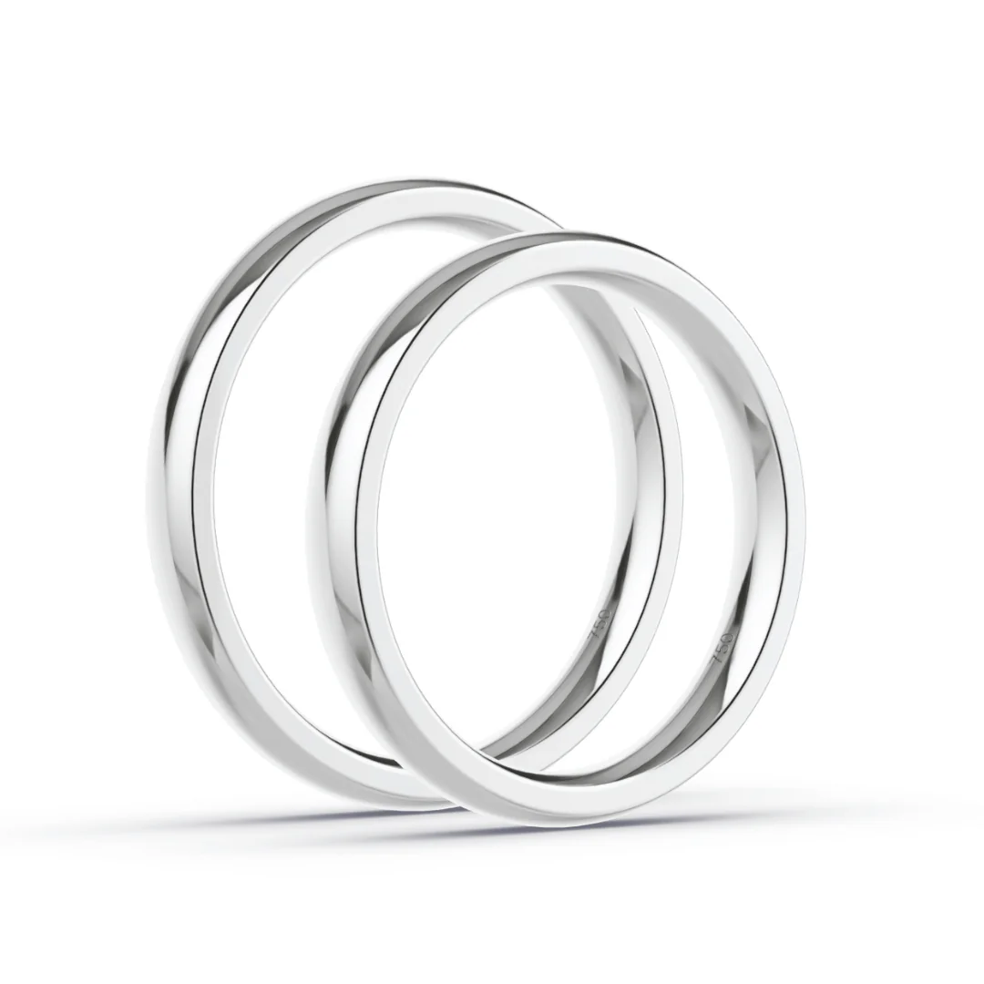 Anillo de Matrimonio – Inglés 3 mm – Blanco en oro blanco 18k — Joyería Cáceres