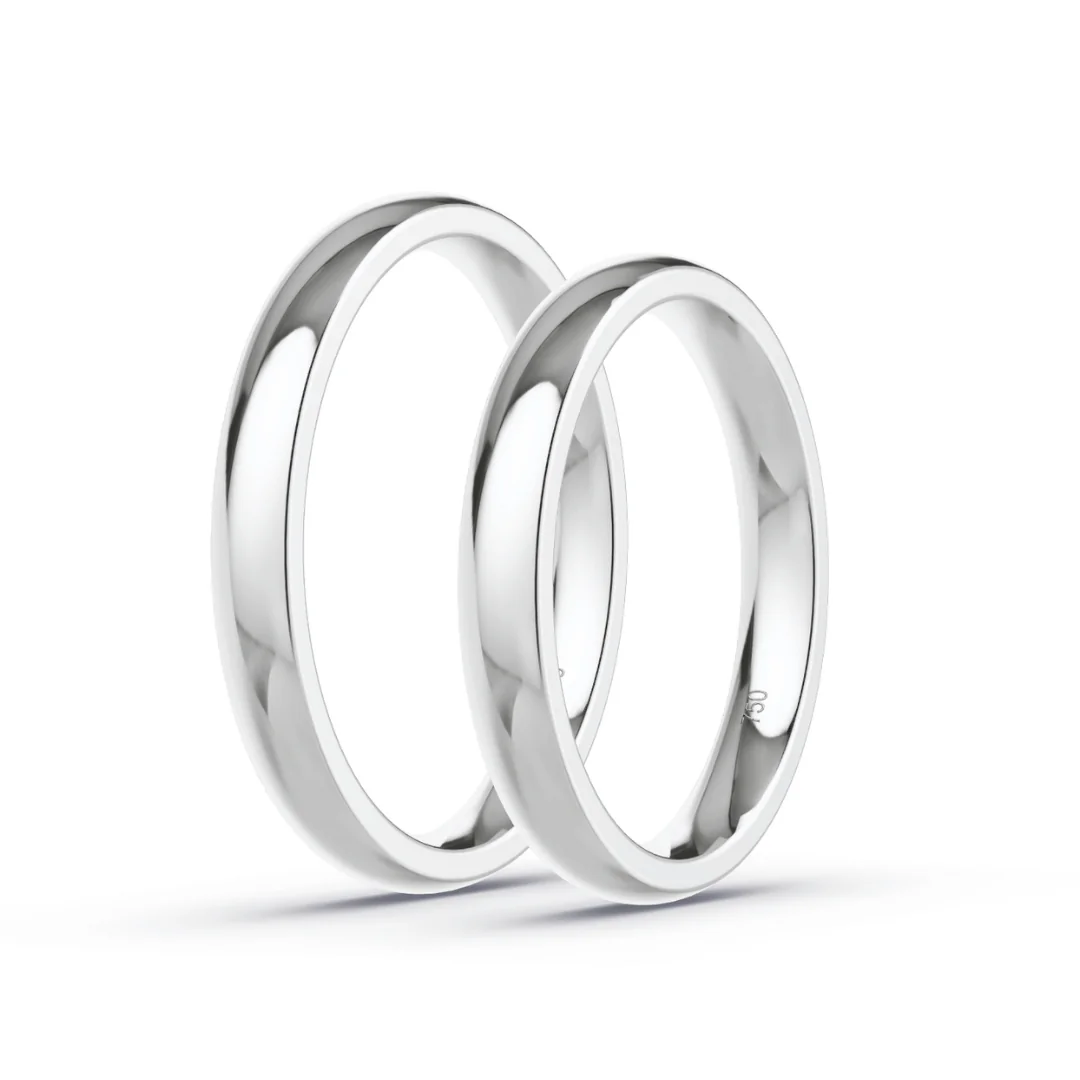 Anillo de Matrimonio – Inglés 3 mm – Blanco en oro blanco 18k — Joyería Cáceres