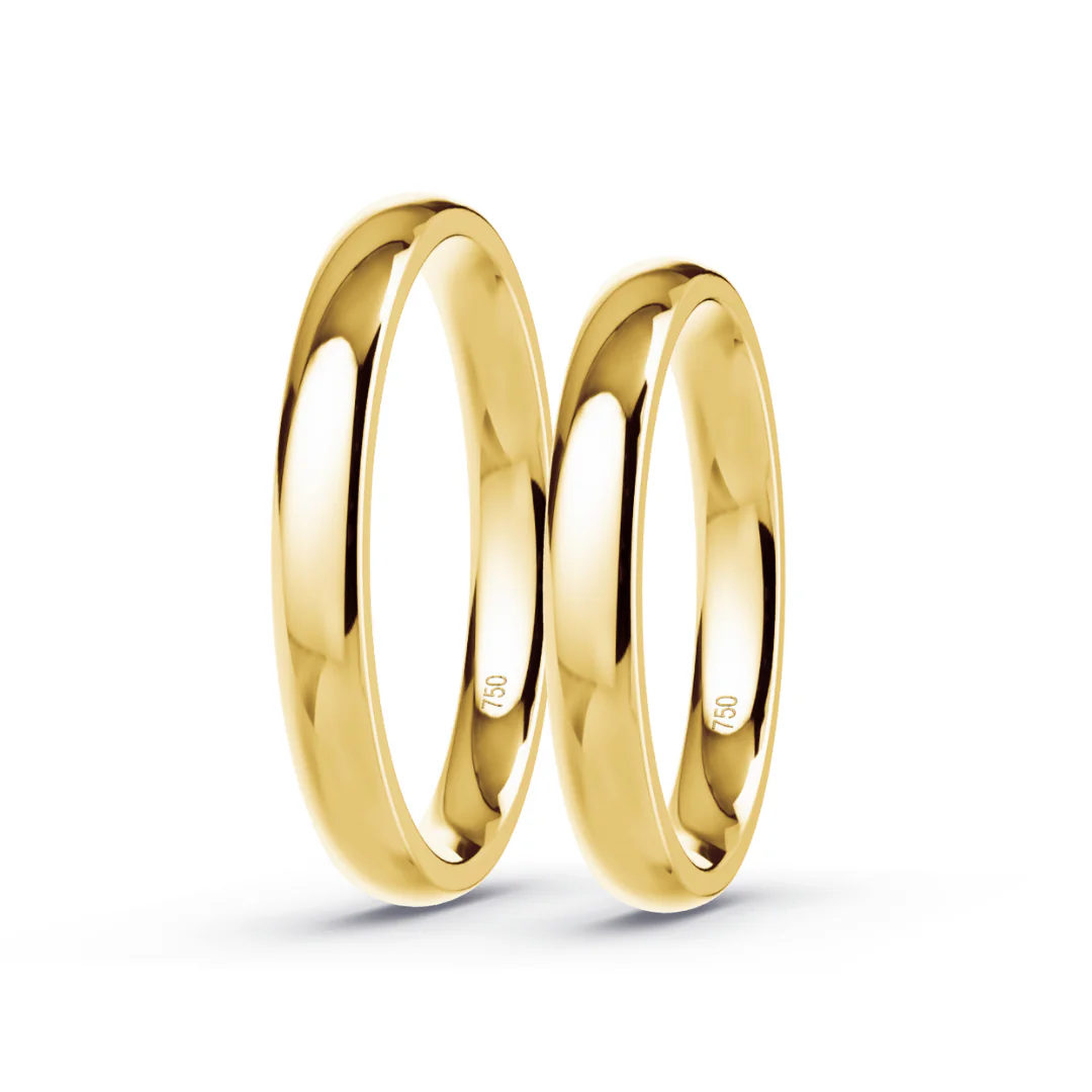 Anillo de Matrimonio – Inglés 3 mm – Amarillo en oro amarillo 18k — Joyería Cáceres