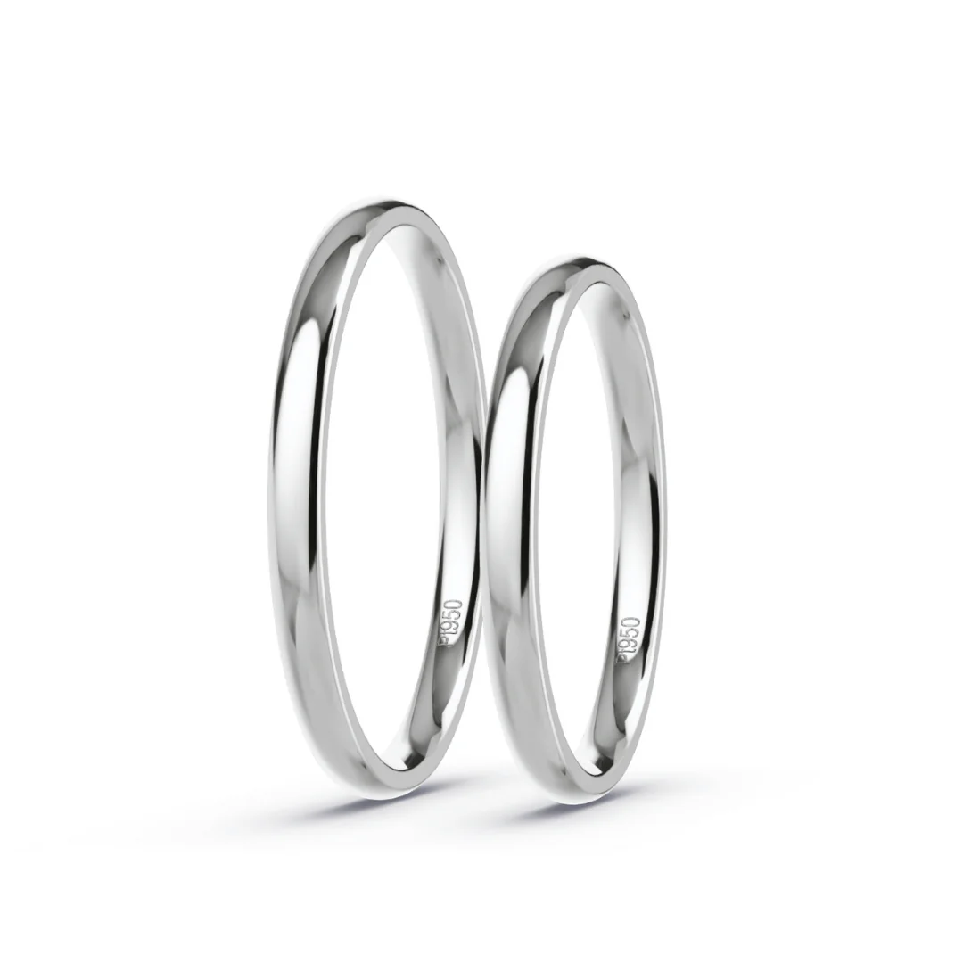 Anillos de Promesa 2mm – Platino — Joyería Cáceres