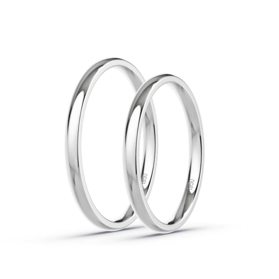 Anillos de Promesa 2mm – Blanco en oro blanco 18k — Joyería Cáceres