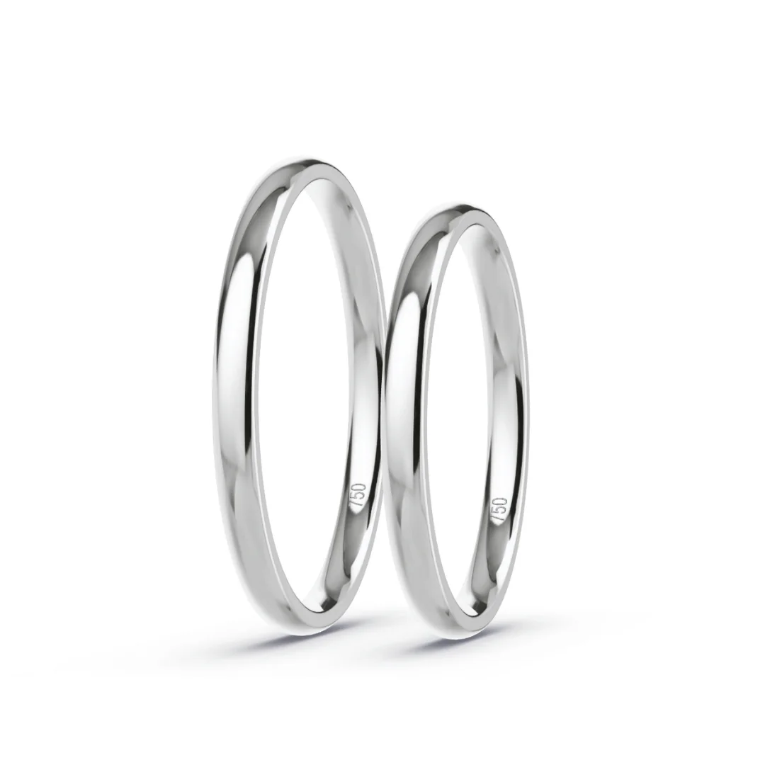 Anillos de Promesa 2mm – Blanco en oro blanco 18k Anillos de Promesa 2mm – Blanco en oro blanco 18k — Joyería Cáceres