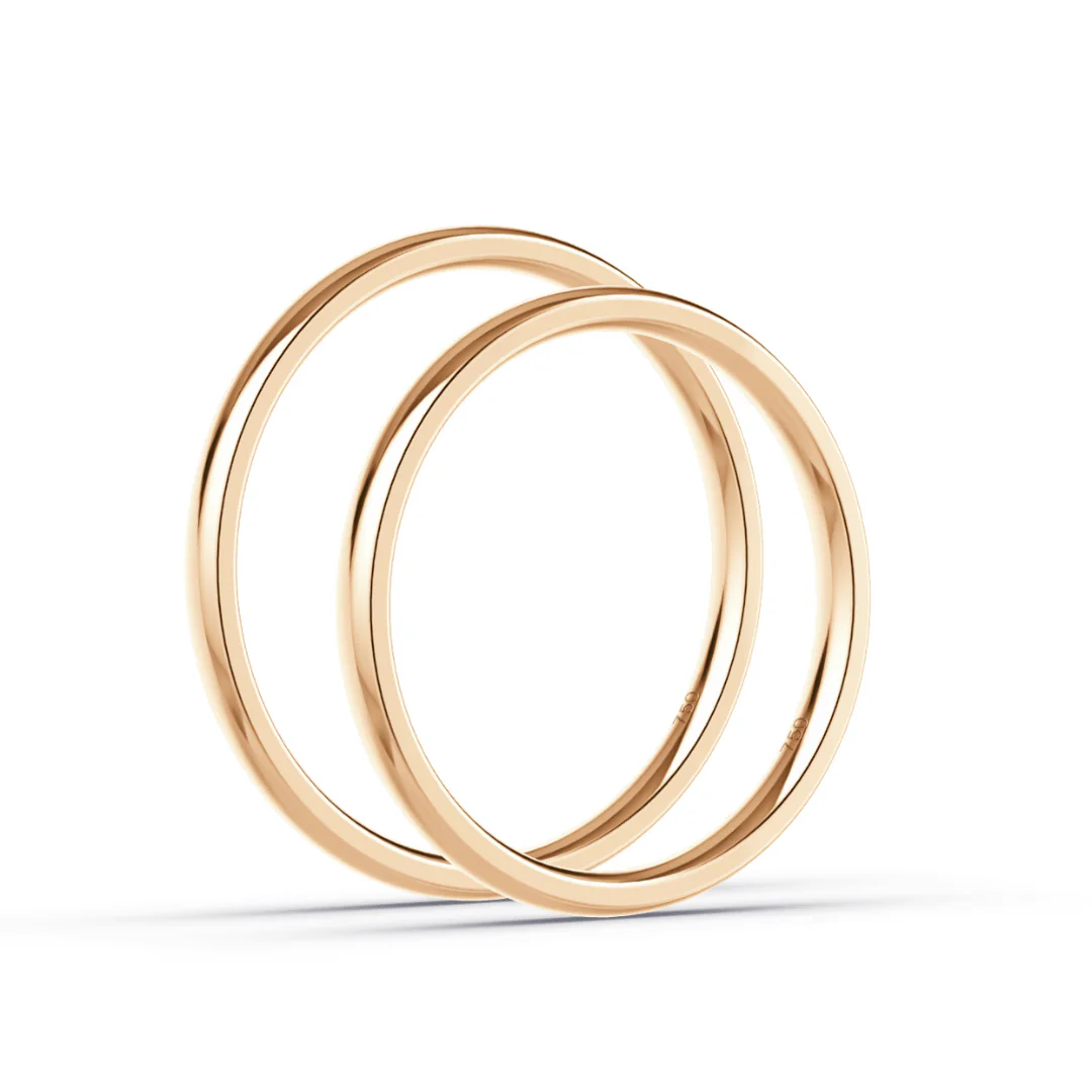 Anillos de Promesa 2 mm – Rosado en oro rosado 18k — Joyería Cáceres
