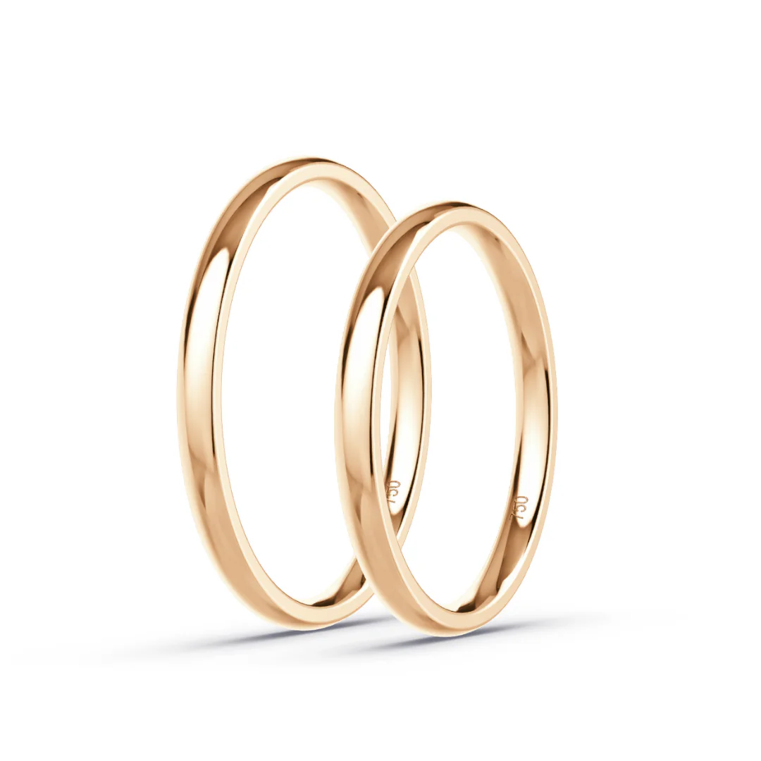Anillos de Promesa 2 mm – Rosado en oro rosado 18k — Joyería Cáceres
