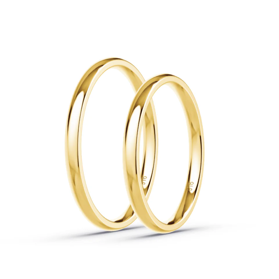 Anillos de Promesa 2 mm – Amarillo en oro amarillo 18k — Joyería Cáceres