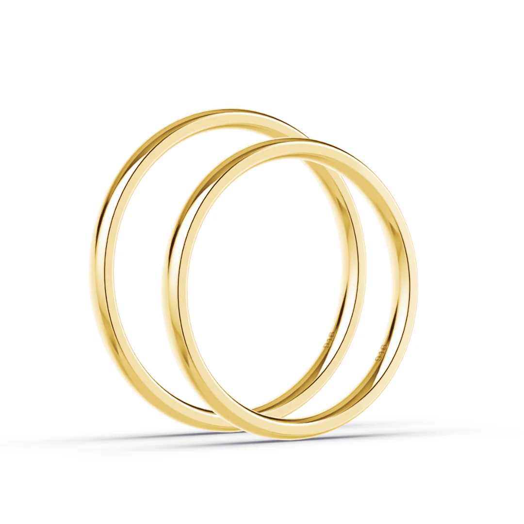 Anillos de Promesa 2 mm – Amarillo en oro amarillo 18k — Joyería Cáceres