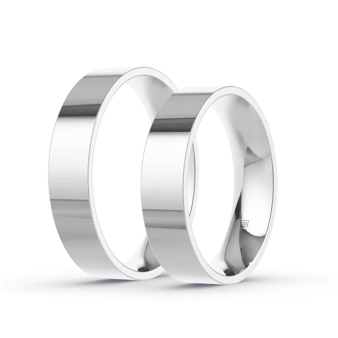 Anillo de Matrimonio – Planas 4,5 mm – Blanco en oro blanco 18k — Joyería Cáceres