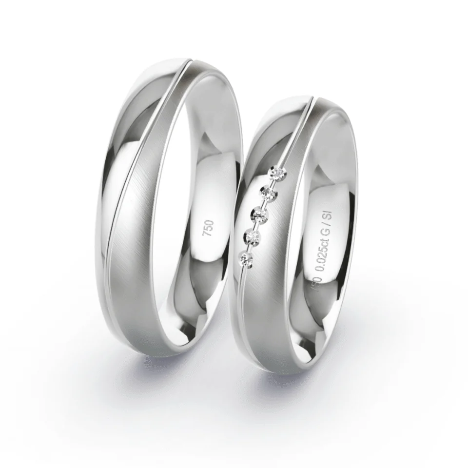 Argollas de Matrimonio Vita Oro blanco 18K 4,5mm 11,1g - Par