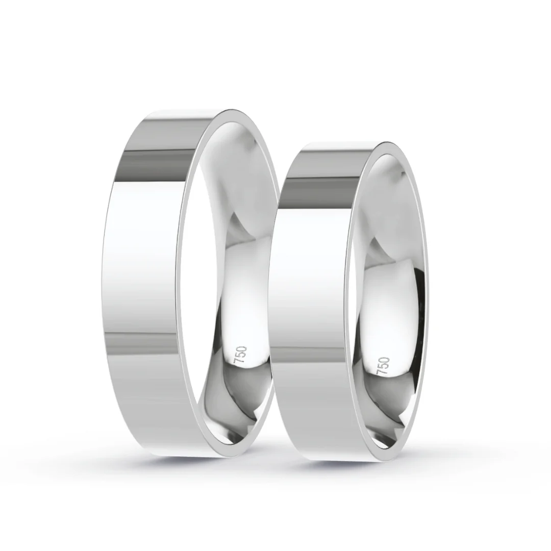 Anillo de Matrimonio – Planas 4,5 mm – Blanco en oro blanco 18k — Joyería Cáceres