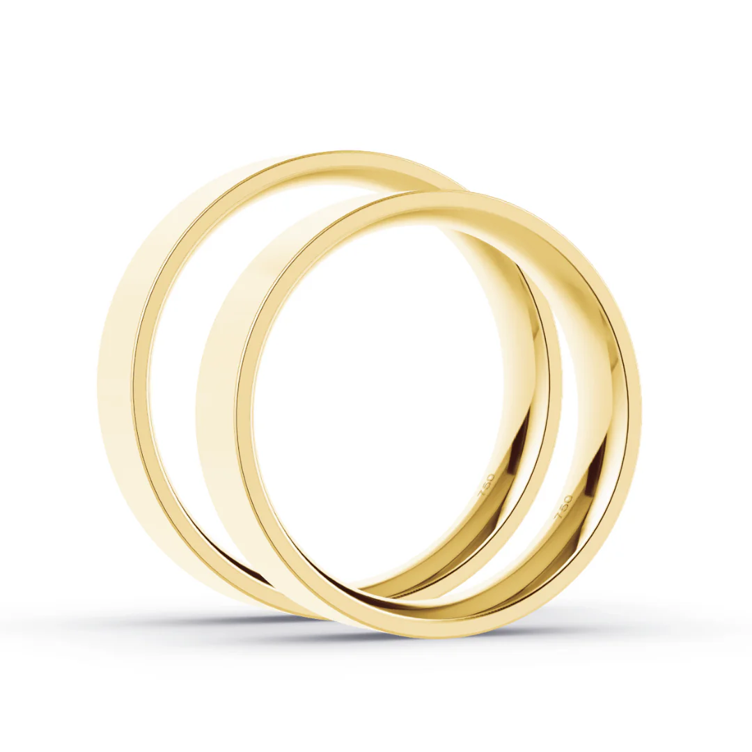 Anillo de Matrimonio – Planas 4,5 mm – Amarillo en oro amarillo 18k — Joyería Cáceres