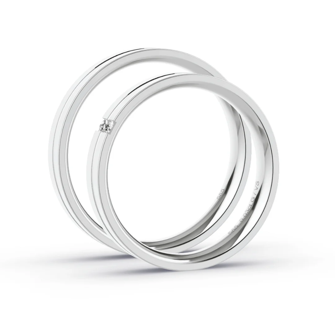 Anillo de Matrimonio – Neo 3,5 mm – Oro 18k Blanco — Joyería Cáceres