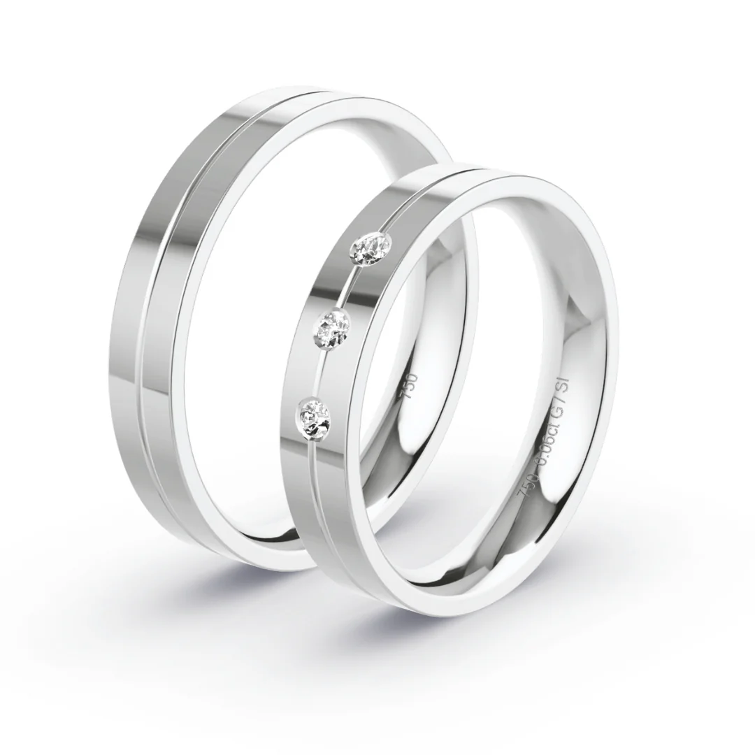 Anillo de Matrimonio – Gio 4,0 mm – Oro 18k Blanco — Joyería Cáceres
