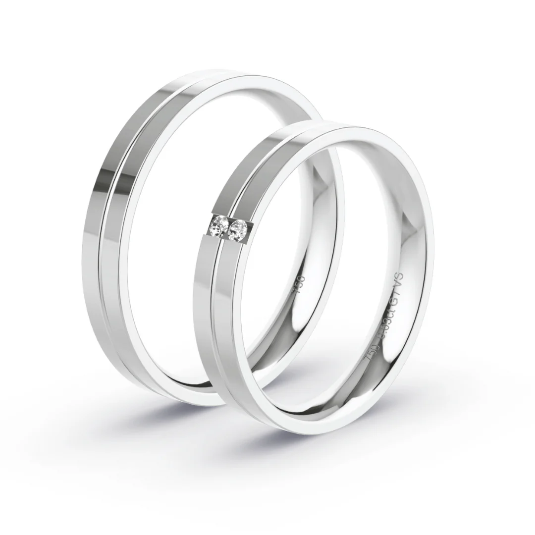 Anillo de Matrimonio – Neo 3,5 mm – Oro 18k Blanco — Joyería Cáceres
