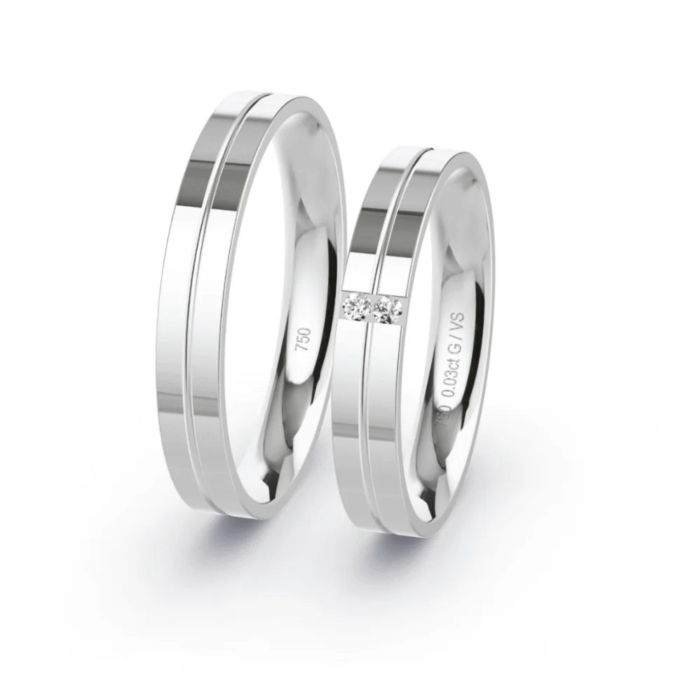 Argollas de Matrimonio Neo Oro blanco 18K 3,5mm 10g - Par