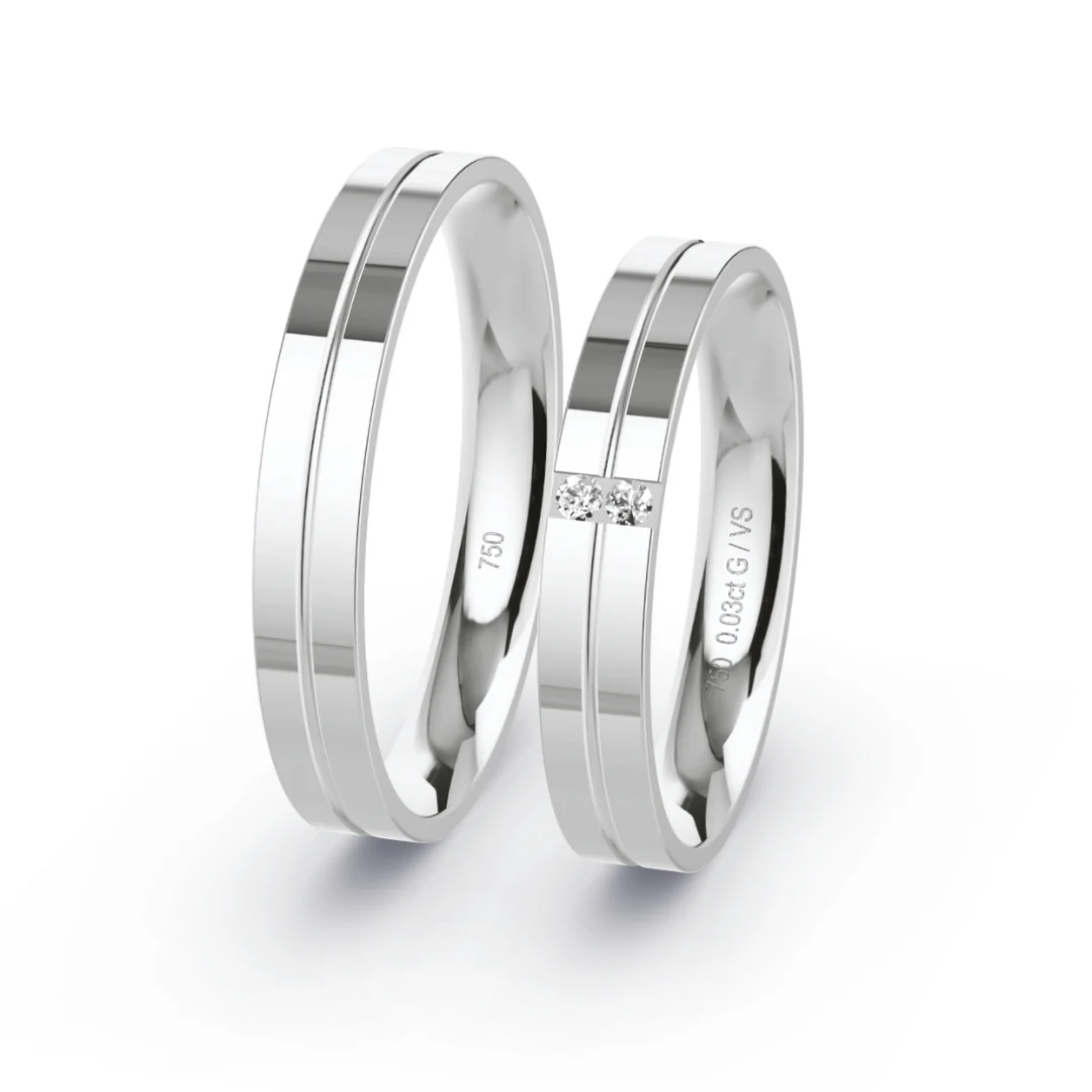 Anillo de Matrimonio – Neo 3,5 mm – Oro 18k Blanco — Joyería Cáceres