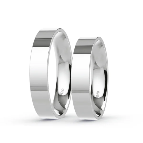 Argollas de Matrimonio Planas Platino 999 4mm 15,3g - Par