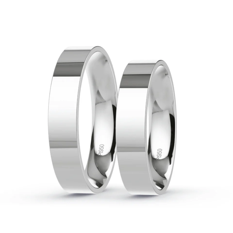 Argollas de Matrimonio Planas Platino 999 4mm 15,3g - Par