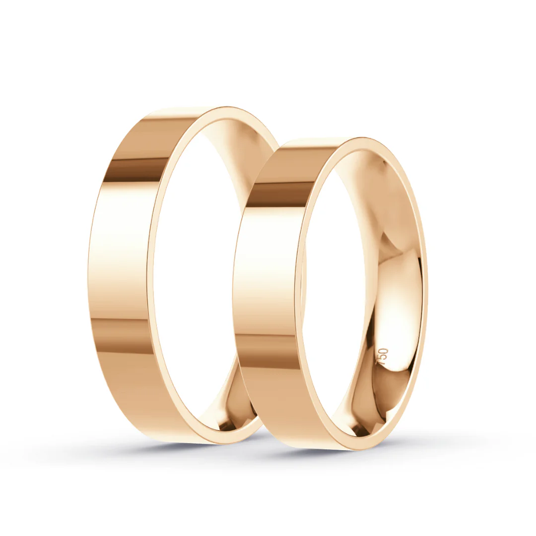 Anillo de Matrimonio – Planas 4 mm – Rosado en oro rosado 18k — Joyería Cáceres