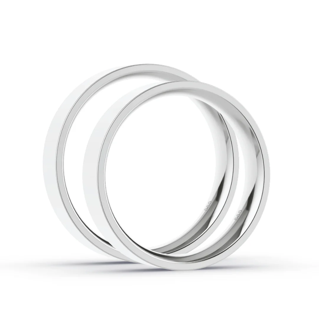 Anillo de Matrimonio – Planas 4 mm – Blanco en oro blanco 18k — Joyería Cáceres