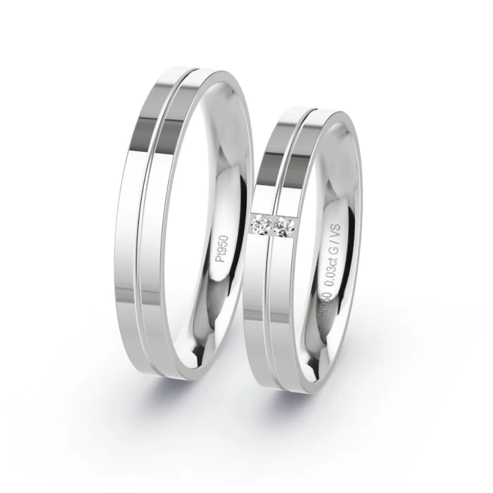 Argollas de Matrimonio Neo Platino 999 3,5mm 14,3g - Par