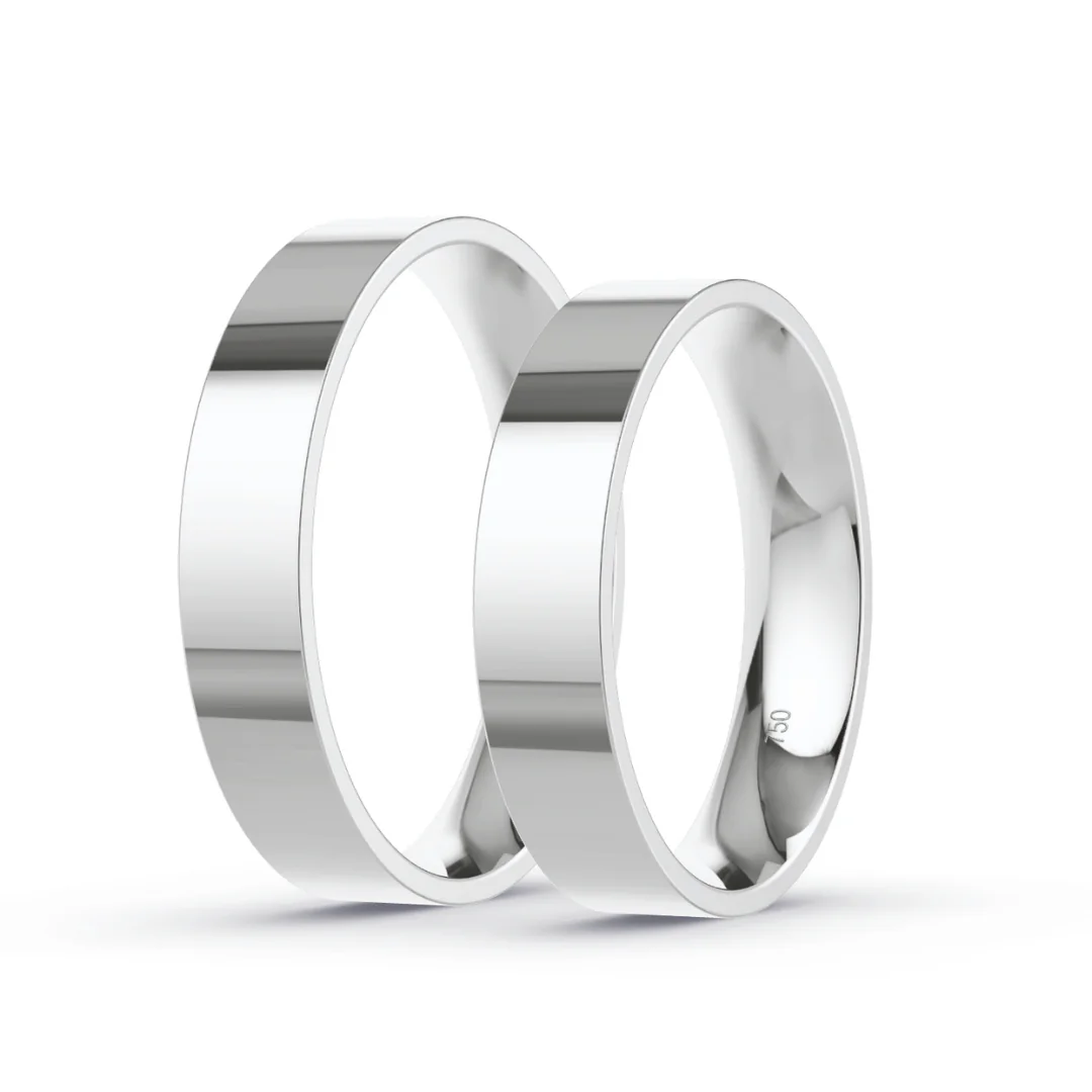 Anillo de Matrimonio – Planas 4 mm – Blanco en oro blanco 18k — Joyería Cáceres