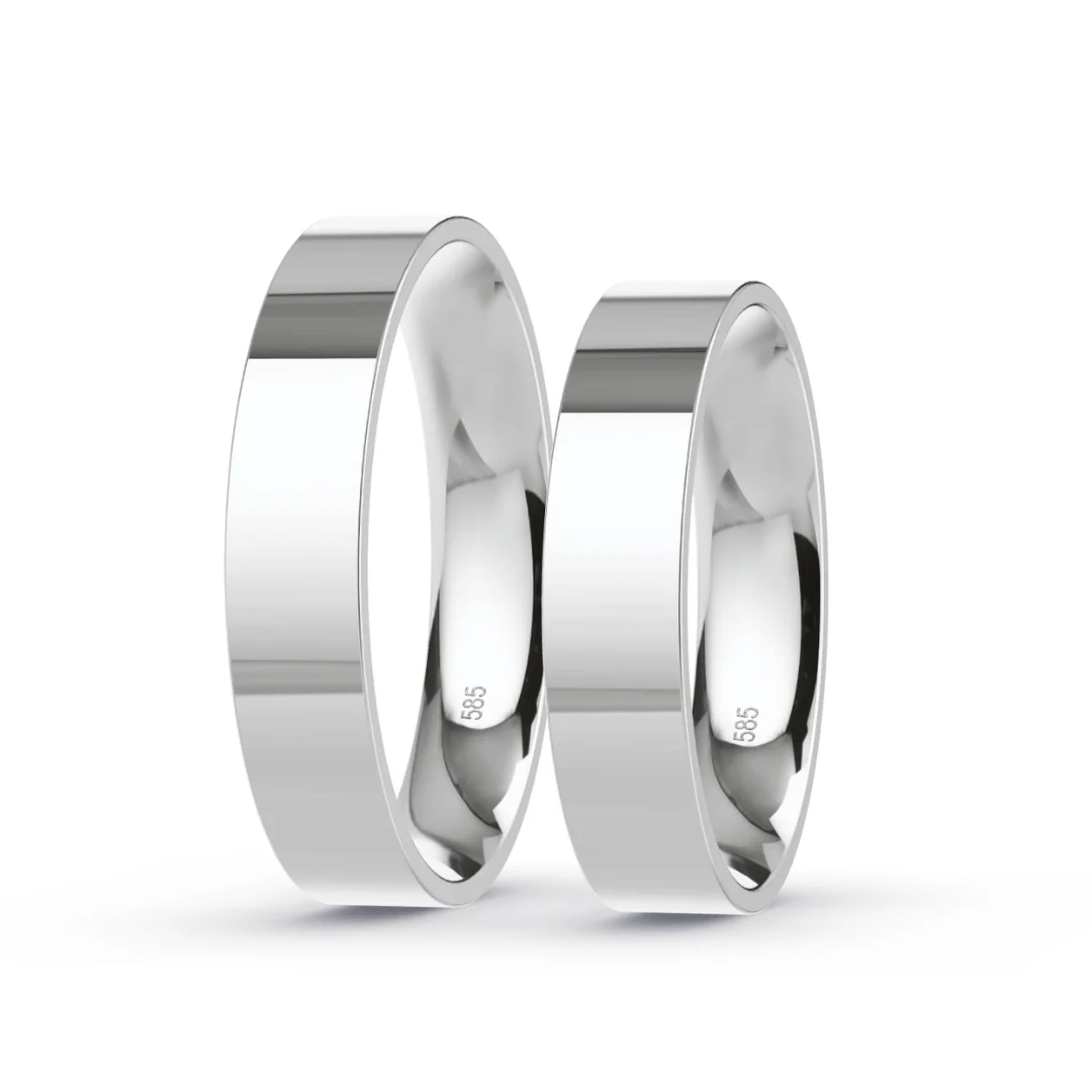 Anillo de Matrimonio – Planas 4 mm – Blanco en oro blanco 18k — Joyería Cáceres