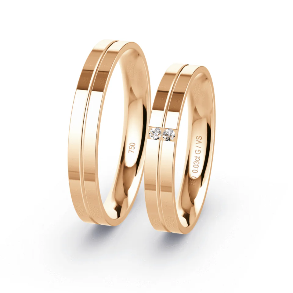 Argollas de Matrimonio Neo Oro rosa 18K 3,5mm 10g - Par