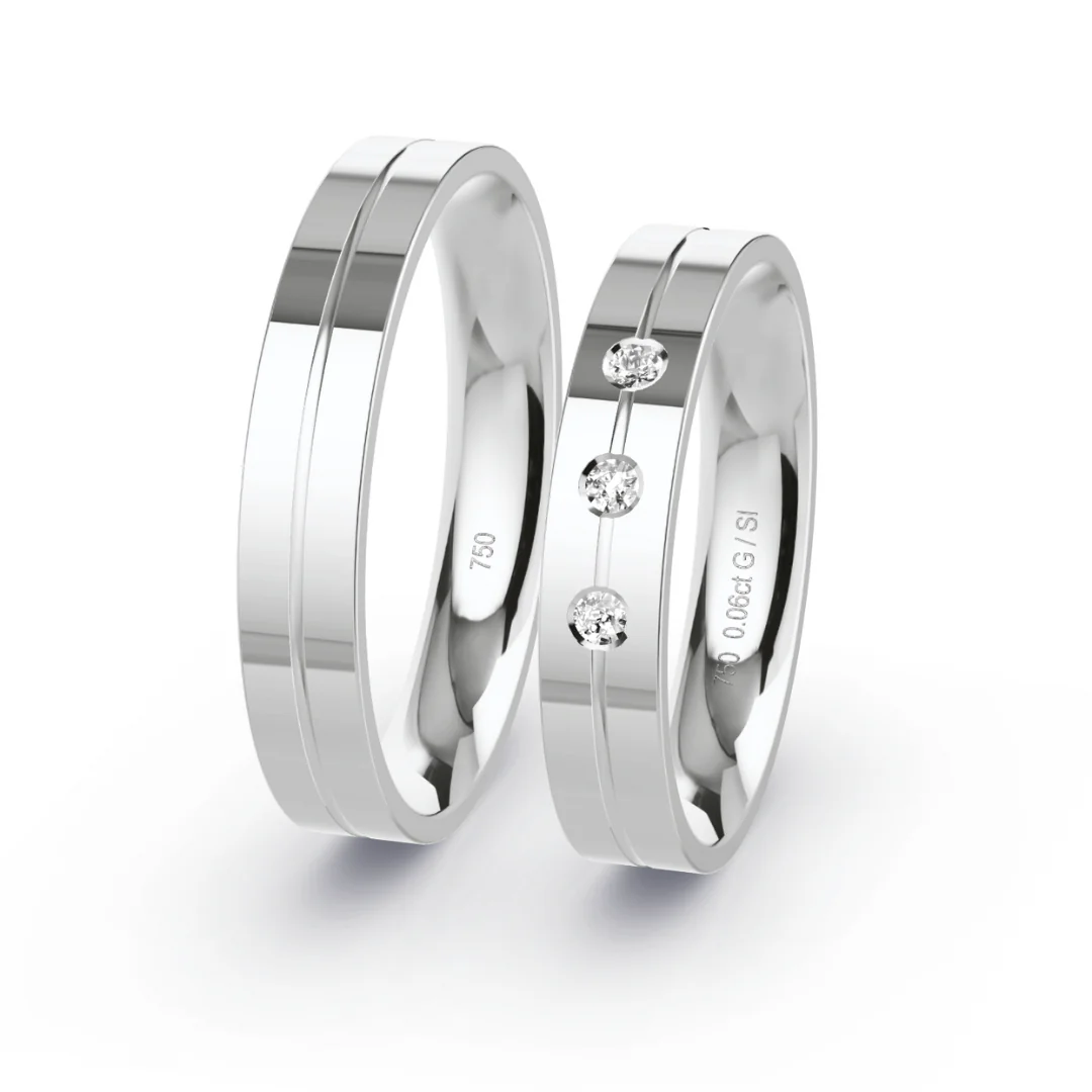 Anillo de Matrimonio – Gio 4,0 mm – Oro 18k Blanco — Joyería Cáceres