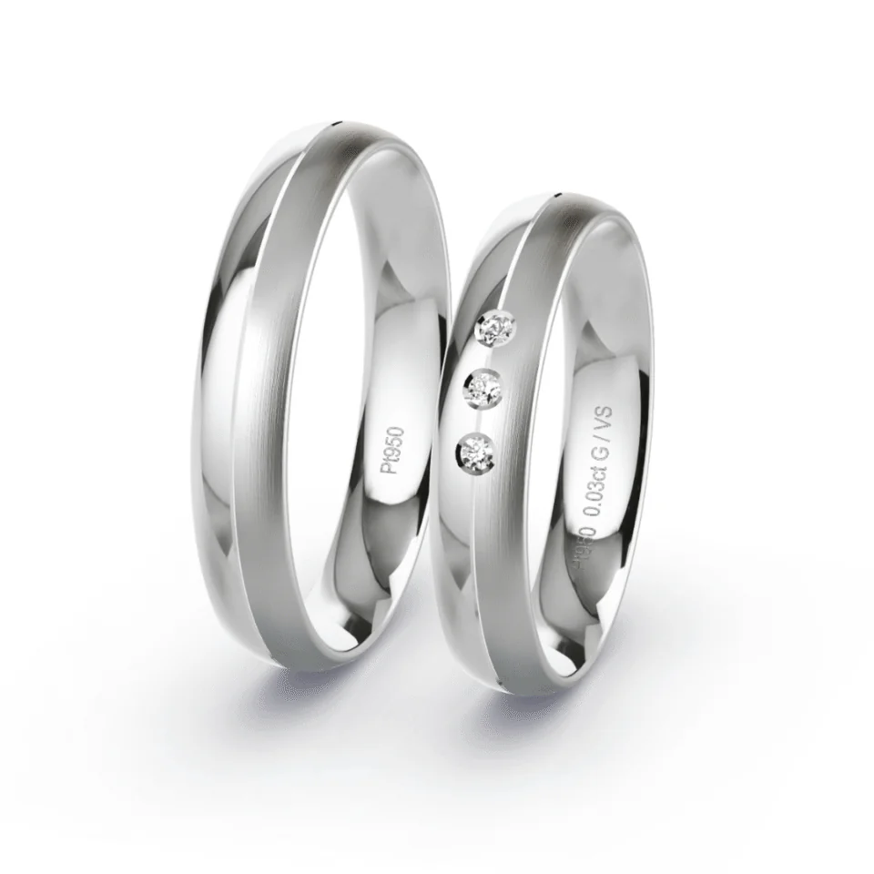 Argollas de Matrimonio Mia Platino 999 4mm 13,4g - Par
