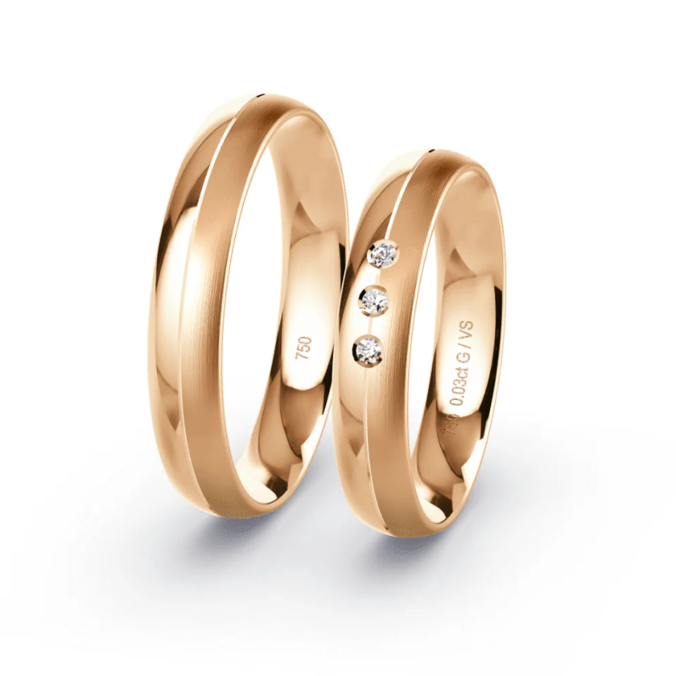Argollas de Matrimonio Mia Oro rosa 18K 4mm 9,2g - Par