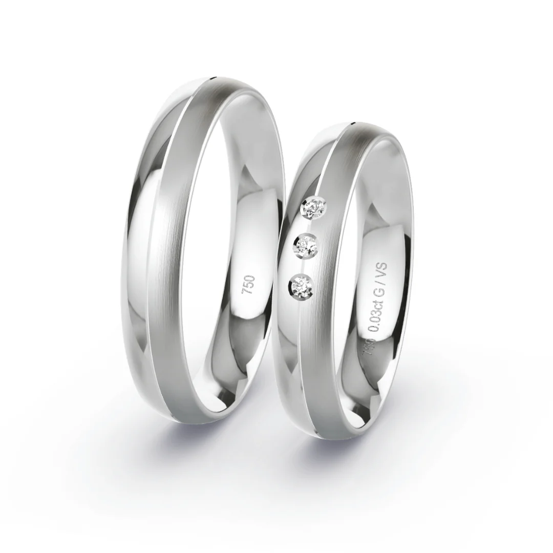 Anillo de Matrimonio – Mia 4,0 mm – Oro 18k Blanco — Joyería Cáceres