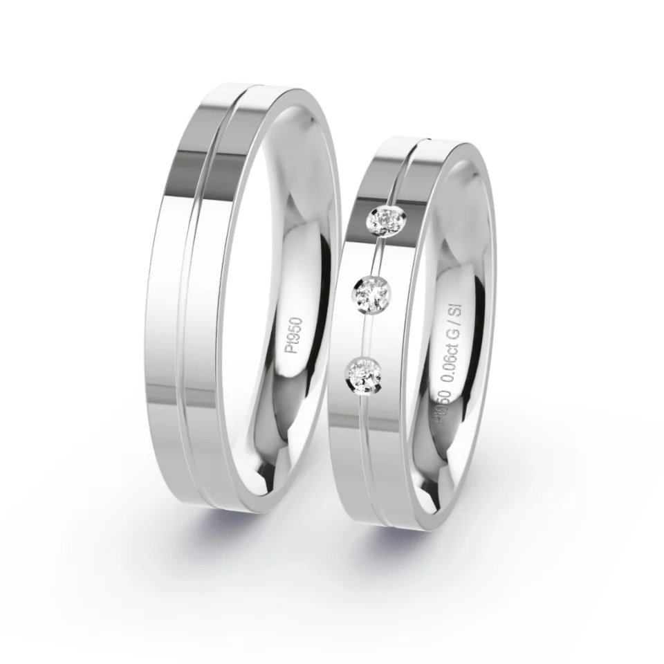Argollas de Matrimonio Gio Platino 999 4mm - Par