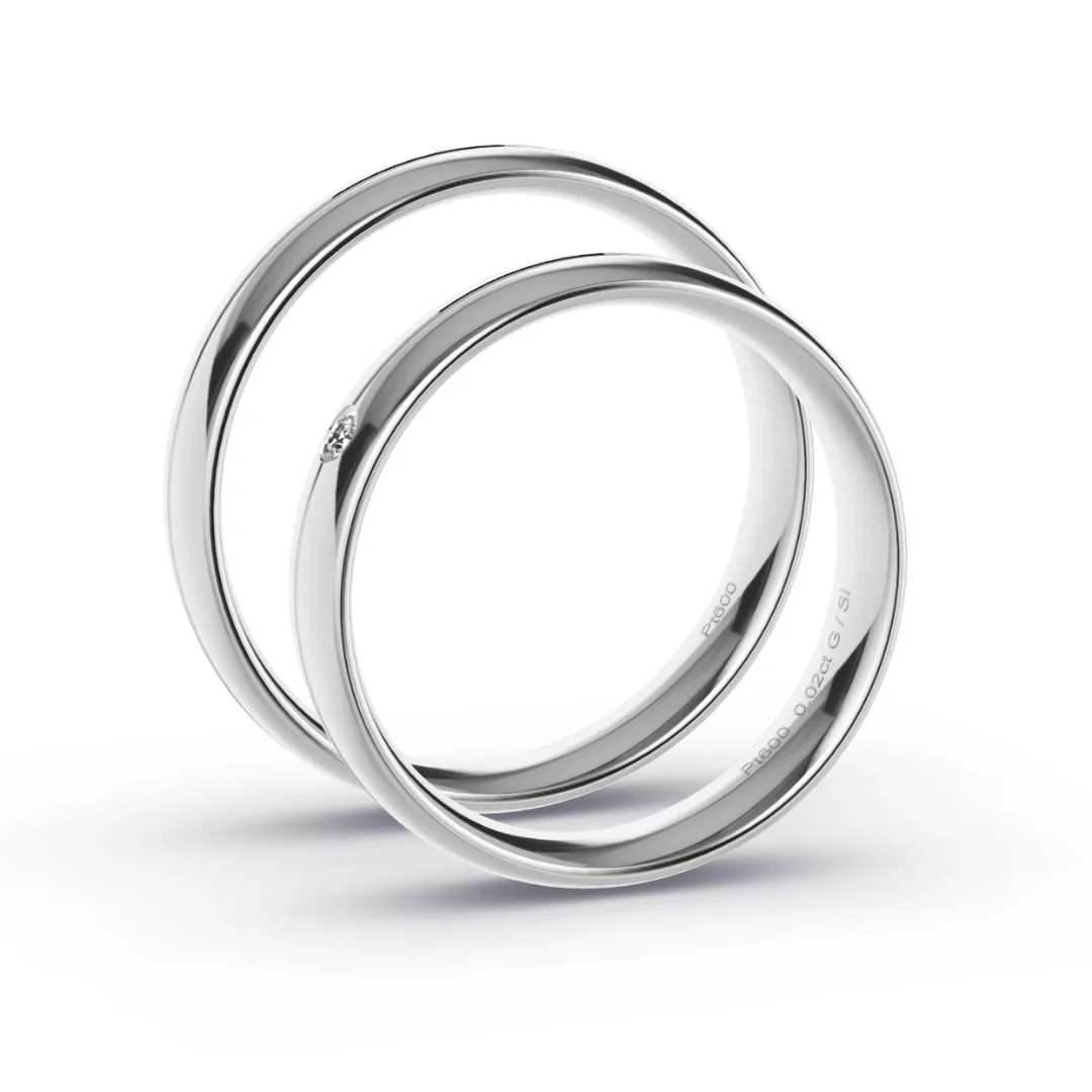 Anillo de Matrimonio – Cuore 4,5 mm – Platino — Joyería Cáceres