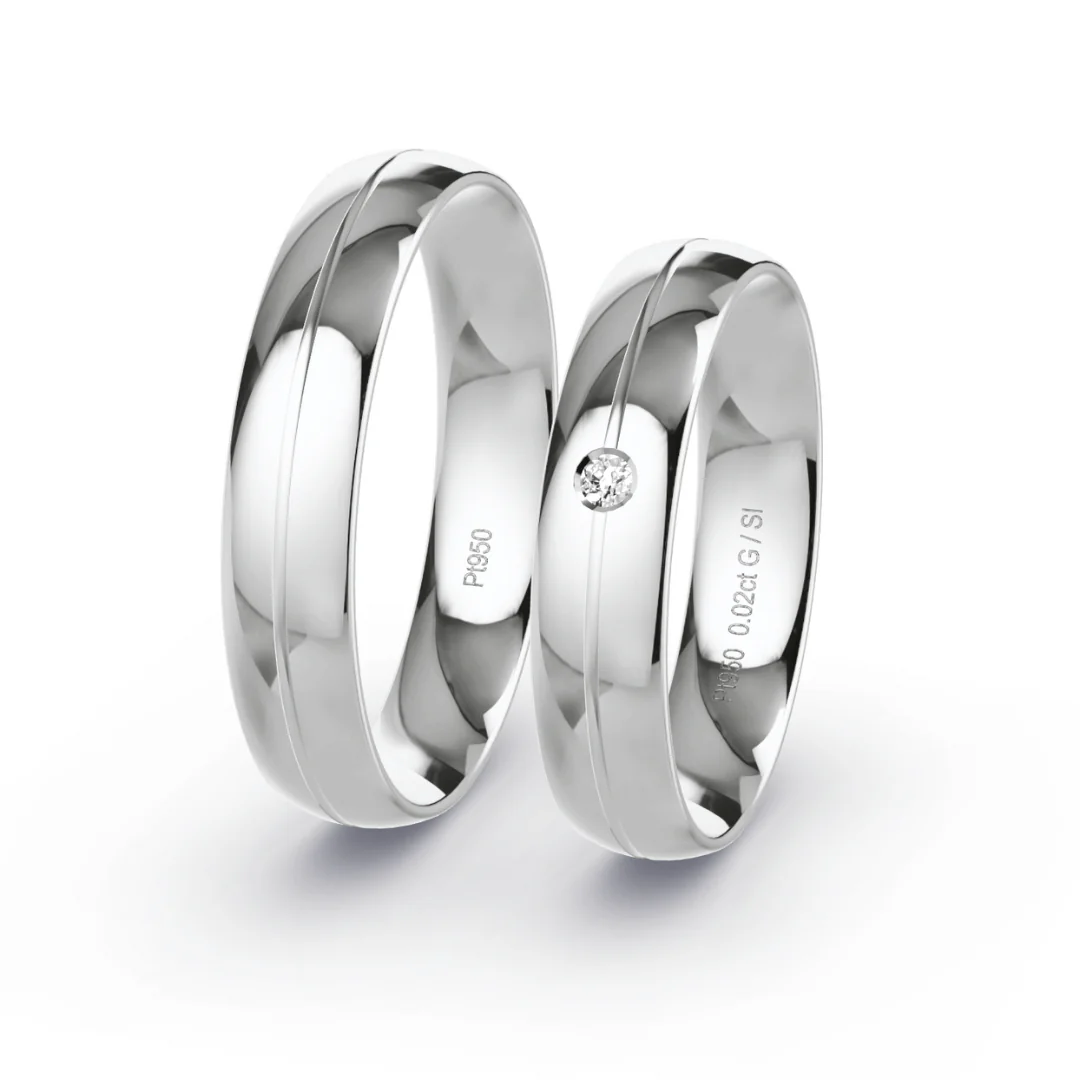 Anillo de Matrimonio – Cuore 4,5 mm – Platino — Joyería Cáceres