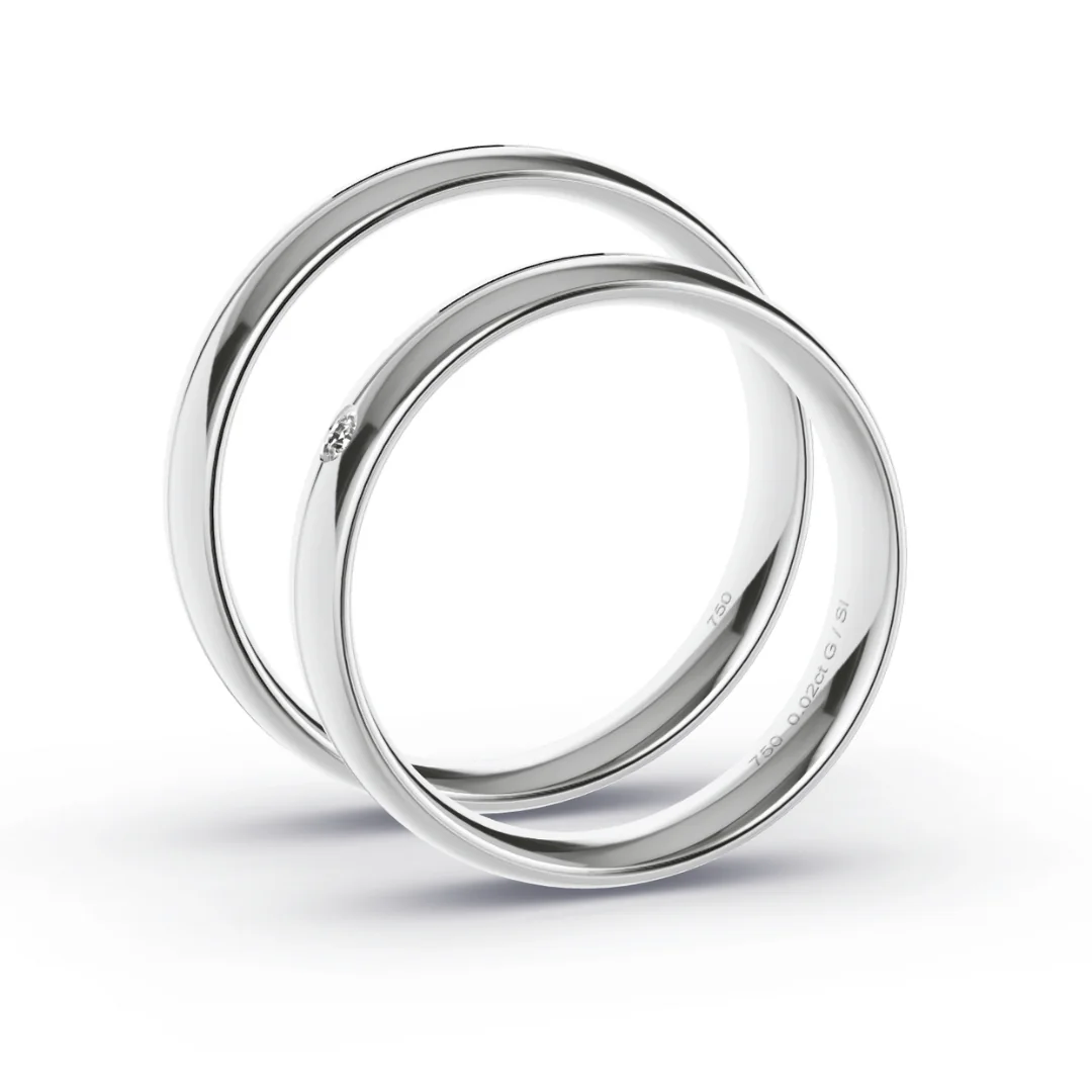 Anillo de Matrimonio – Cuore 4,5 mm – Oro 18k Blanco — Joyería Cáceres