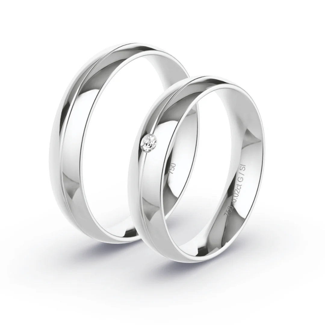 Anillo de Matrimonio – Cuore 4,5 mm – Oro 18k Blanco — Joyería Cáceres