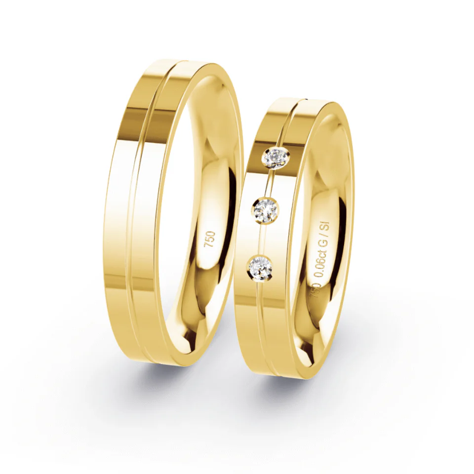 Argollas de Matrimonio Gio Oro amarillo 18K 4mm - Par