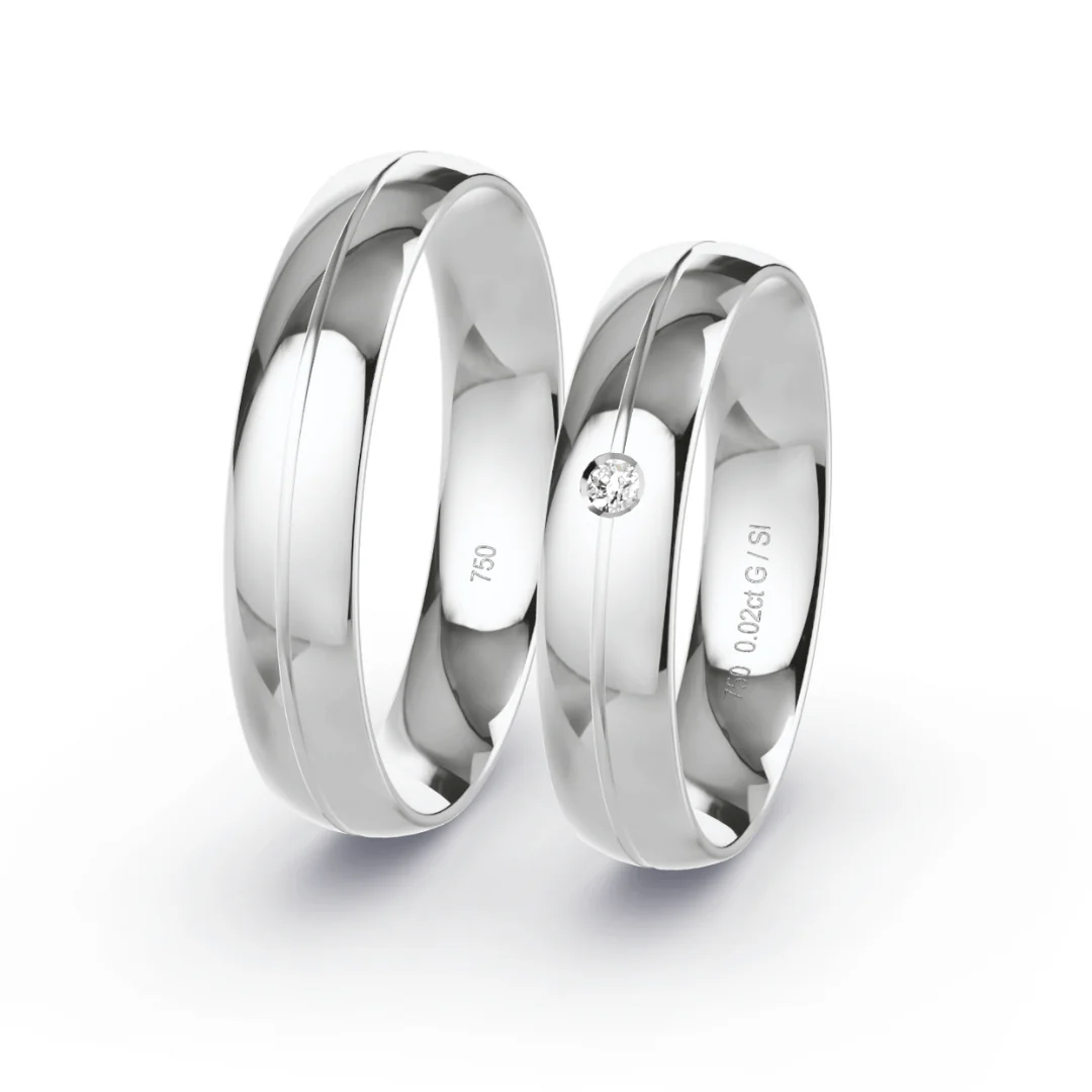 Anillo de Matrimonio – Cuore 4,5 mm – Oro 18k Blanco — Joyería Cáceres