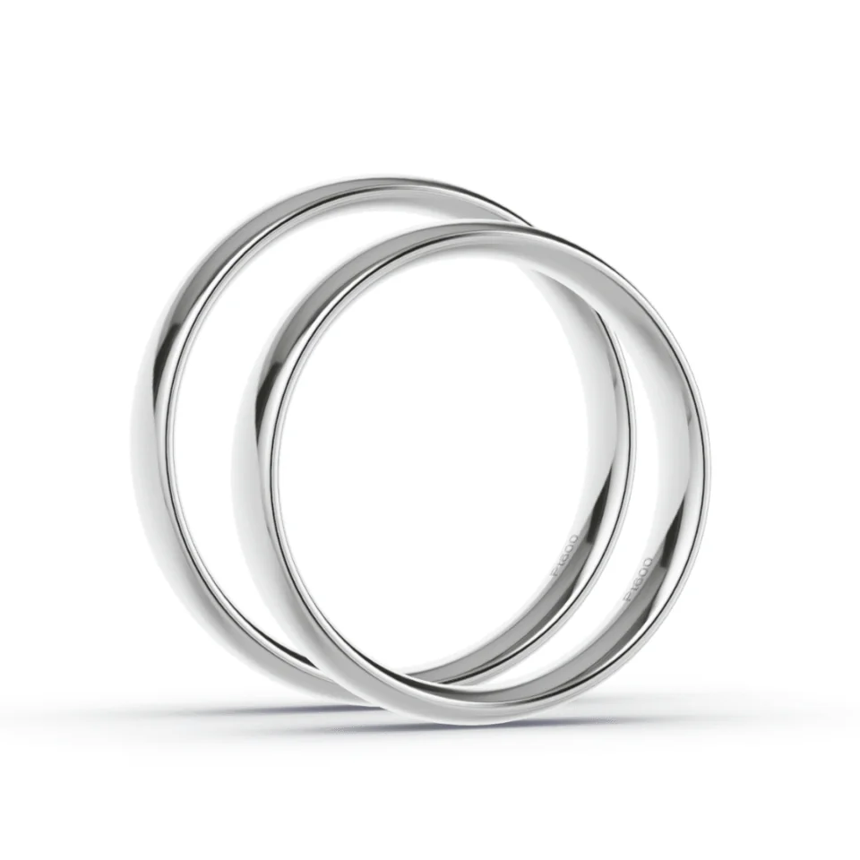 Anillo de Matrimonio – Media Caña 4 mm – Platino — Joyería Cáceres