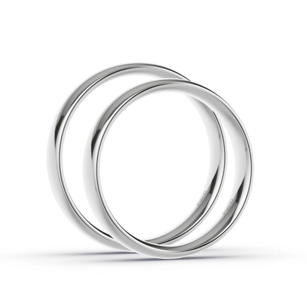 Anillo de Matrimonio – Media Caña 4 mm – Platino — Joyería Cáceres