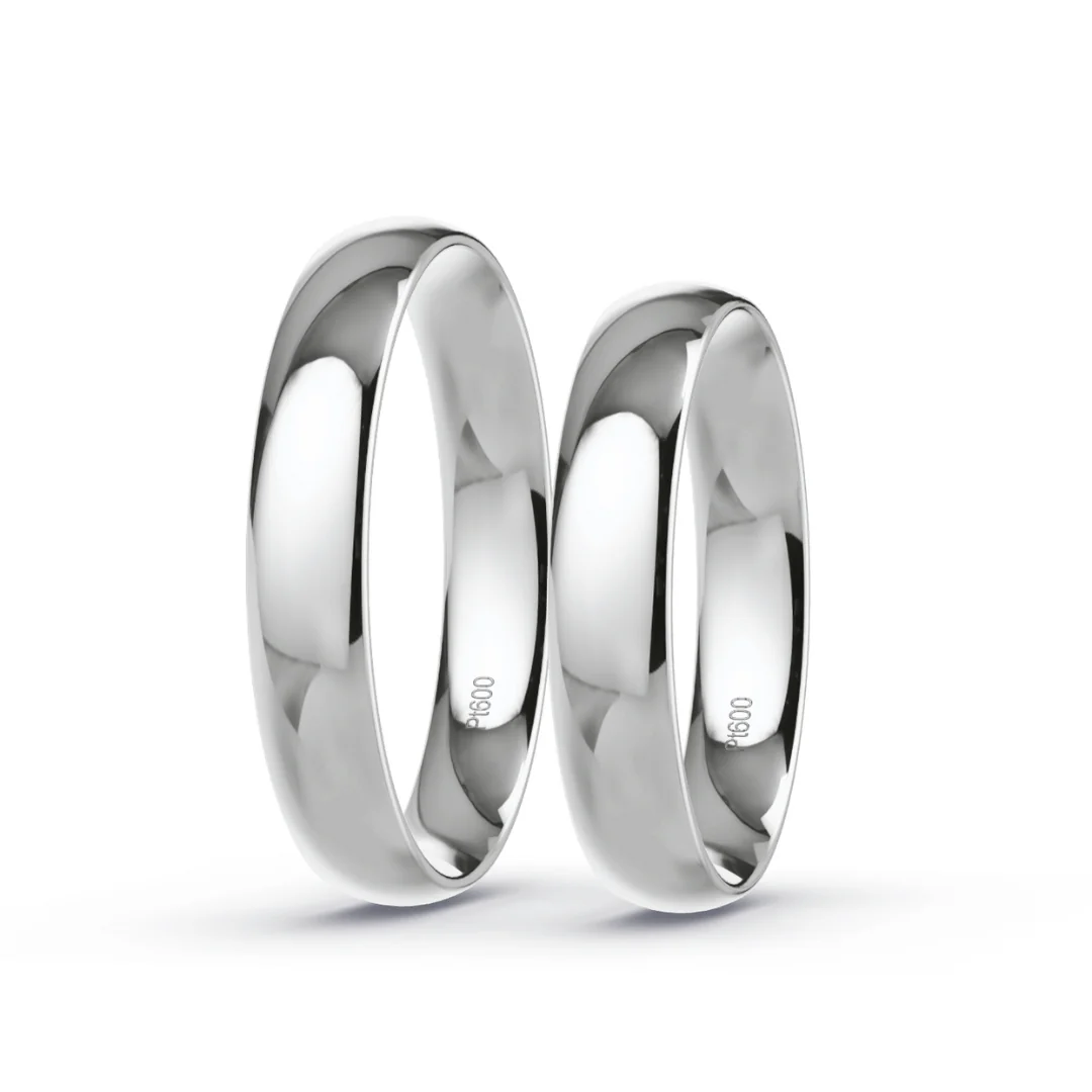 Anillo de Matrimonio – Media Caña 4 mm – Platino — Joyería Cáceres